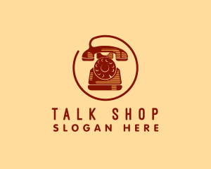 Retro Old School Telephone logo design