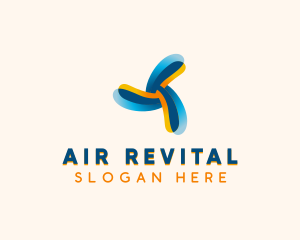 Wind Ventilation Propeller logo design