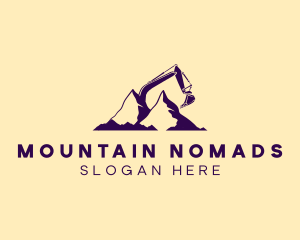 Mountain Excavator Construction logo design