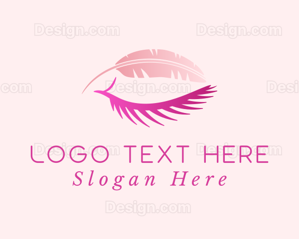 Pink Feather Eyebrow Logo