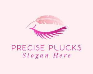 Pink Feather Eyebrow logo