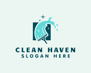 Cleaning Water Squeegee logo design