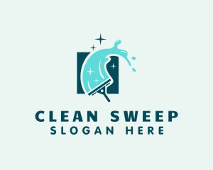 Cleaning Water Squeegee logo design