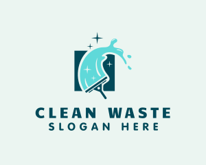 Cleaning Water Squeegee logo design