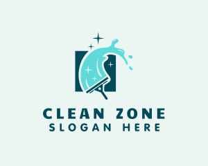 Cleaning Water Squeegee logo design