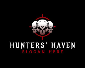 Skull Crosshair Hunter logo design