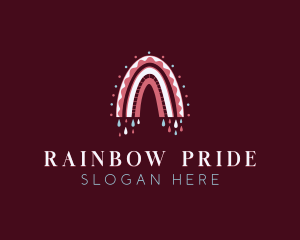 Boho Rainbow Raindrop logo design