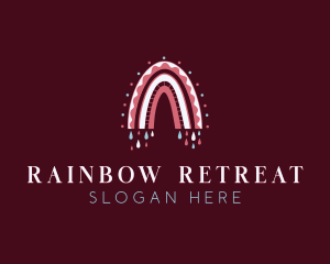 Boho Rainbow Raindrop logo design