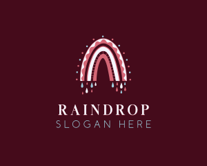 Boho Rainbow Raindrop logo design