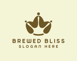 Brown Coffee Bean Crown logo design