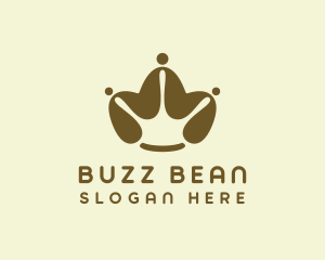 Brown Coffee Bean Crown logo design