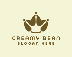 Brown Coffee Bean Crown logo design