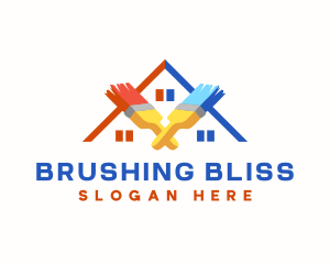 Paint Brush Roof Refurbish logo design