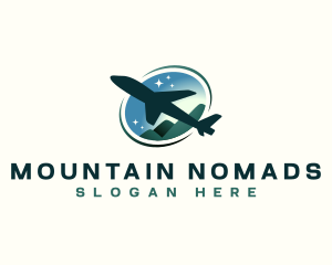 Airplane Travel Mountain  logo design