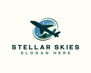 Airplane Travel Mountain  logo design