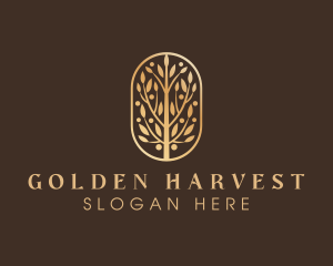 Golden Tree Leaves logo design