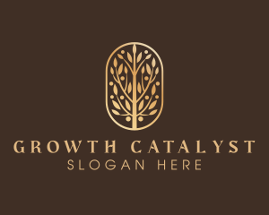 Golden Tree Leaves logo design