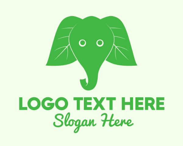 Green Elephant logo example 1