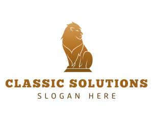 Luxury Lion Statue logo design