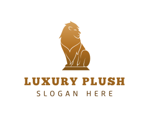 Luxury Lion Statue logo design