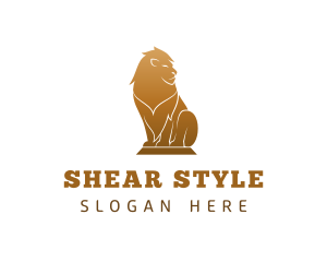 Luxury Lion Statue logo design