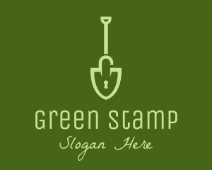 Green Shovel Padlock  logo design