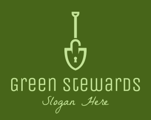 Green Shovel Padlock  logo design