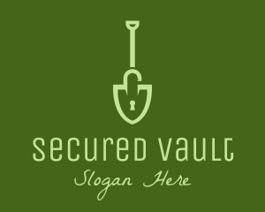 Green Shovel Padlock  logo design