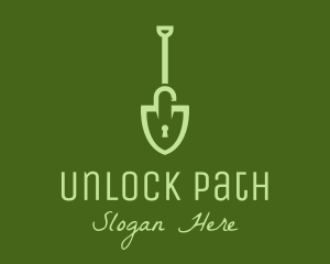 Green Shovel Padlock  logo design