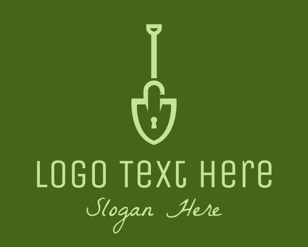 Green Shovel Padlock  logo