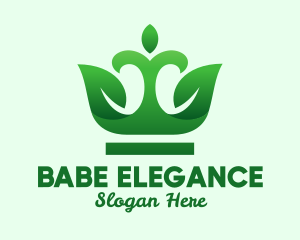 Elegant Leaf Crown logo design