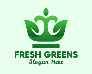 Elegant Leaf Crown logo design