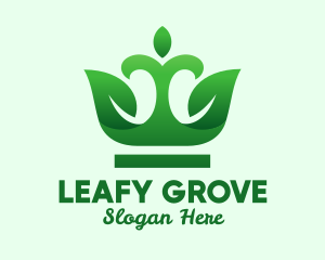 Elegant Leaf Crown logo design