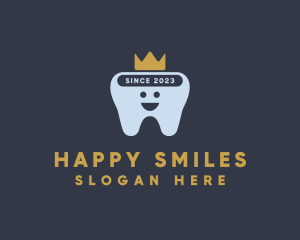 Happy Tooth Crown logo design