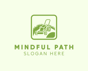 Grass Lawn Mower Path logo design