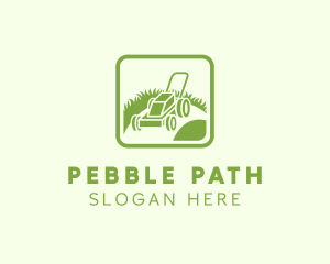 Grass Lawn Mower Path logo design