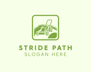 Grass Lawn Mower Path logo design