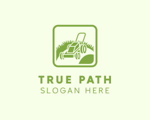 Grass Lawn Mower Path logo design