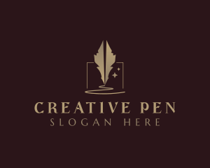 Feather Quill Writer logo design