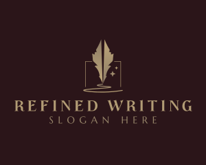 Feather Quill Writer logo design