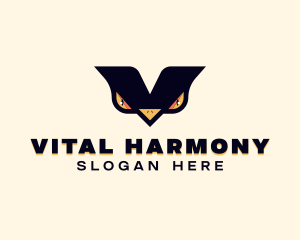 Bird Eyes Letter V logo design