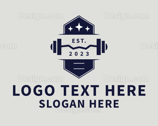 Gym Weights Barbell Logo