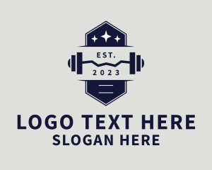 Pilates - Gym Weights Barbell logo design