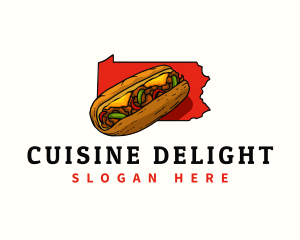 Pennsylvania Cheesesteak Sandwich logo design