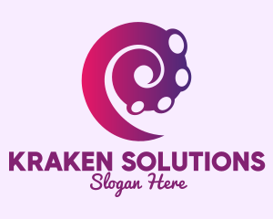 Gradient Spiral Tentacle logo design