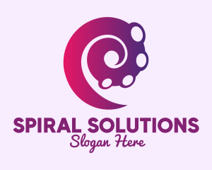 Gradient Spiral Tentacle logo design