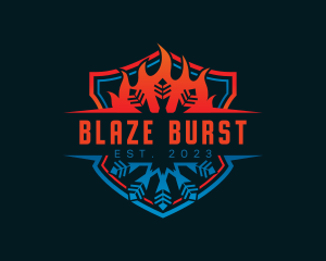 Snowflake Flame Temperature logo design