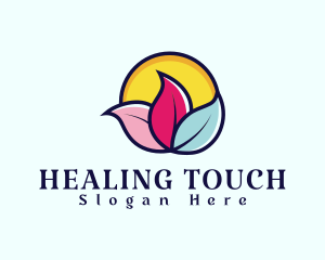 Floral Leaf Spa  logo design