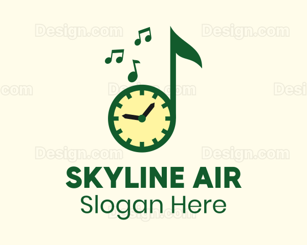 Music Clock Time Logo