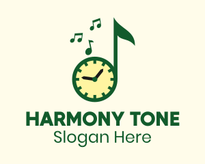 Music Clock Time  logo design